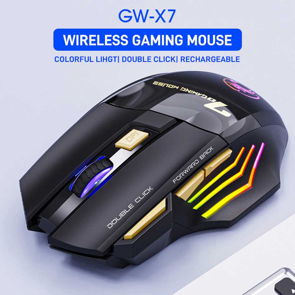 Jual iMice Wireless Gaming Mouse Ergonomic RGB Rechargeable 3200 DPI GW