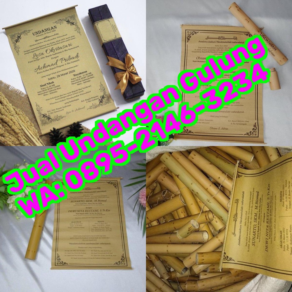 Jual Undangan Pernikahan Gulungan Desain Undangan Bambu | Shopee Indonesia