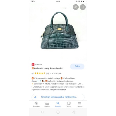HARDY AMIES LONDON CROCO ALMA BAG HIJAU HARDI AMIES TAS ALMA KUKIT TAS KULIT CROCO
