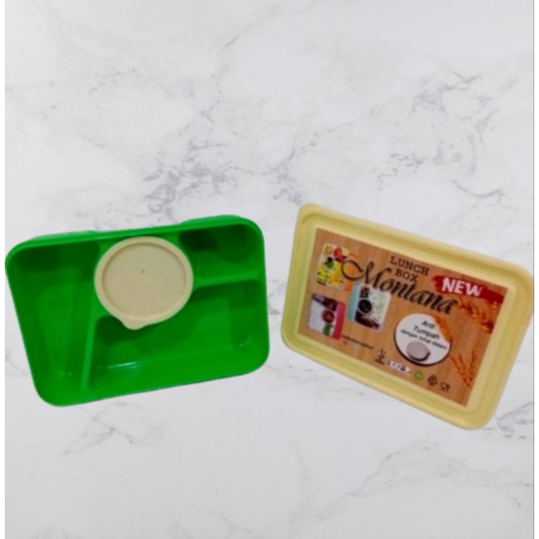 Jual Kotak Makan Bekal/ Food Grade Tahan Panas / Lunch Box 4 Sekat