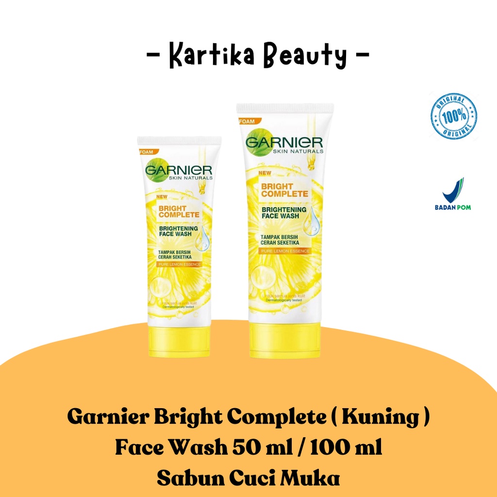 Jual GARNIER BRIGHT COMPLETE KUNING BRIGHTENING FACE WASH BESAR 100 ML