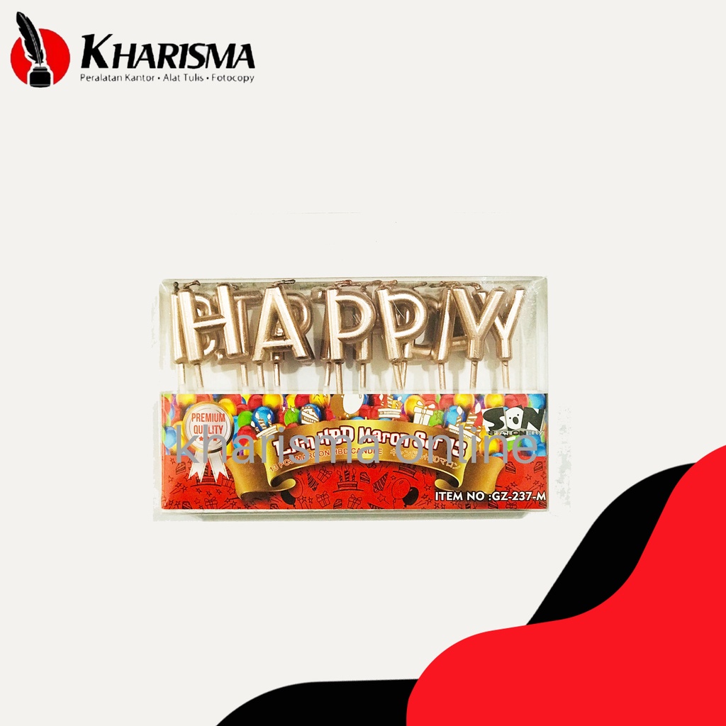 Jual Lilin happy birthday rose gold - lilin hbd rosegold - lilin hbd