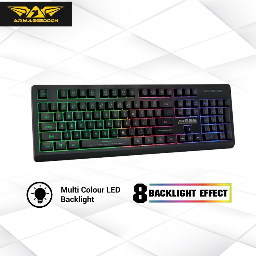 Jual ARMAGGEDDON GAMING KEYBOARD AK-666 KALASHNIKOV RGB | Shopee Indonesia