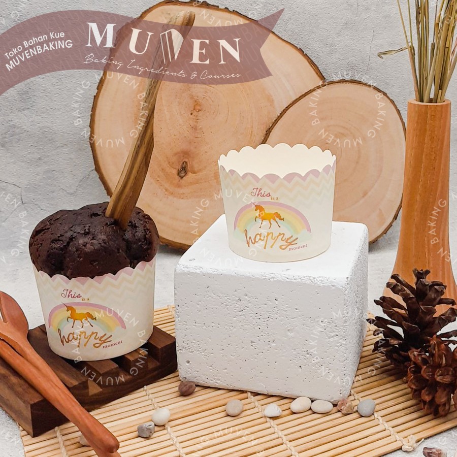 Jual 25 PCS PEPP MUFFIN BULAT UNICORN M / PAPER CASE CUP CAKE ROTI ...