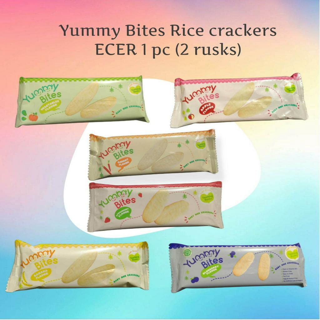 Jual Yummy Bites Baby Rice Crackers Bebe Rolls Organik Sachet Rusk ECER ...