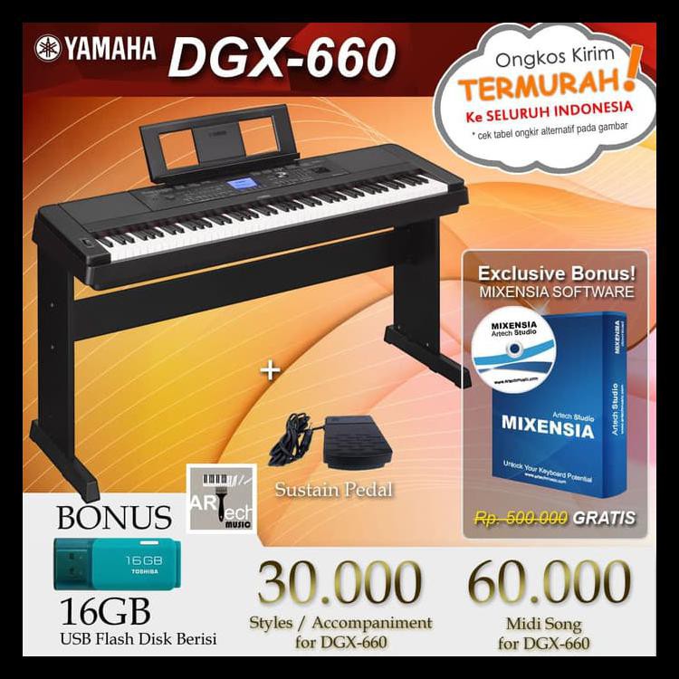 Yamaha portable digital piano dgx 660 with bonus flashdisk and mixensia deals software