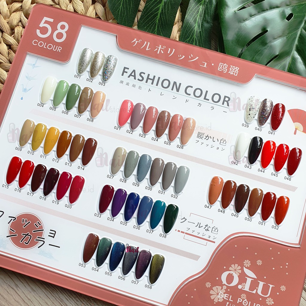 Jual OLU DISPLAY COLOR CHART & OLU TOP COAT & BASE COAT -- OLU Nail ...