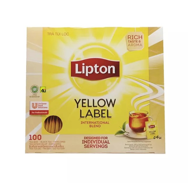 Jual Teh Lipton Yellow Label 100 Tea Bag (Envelope) | Shopee Indonesia