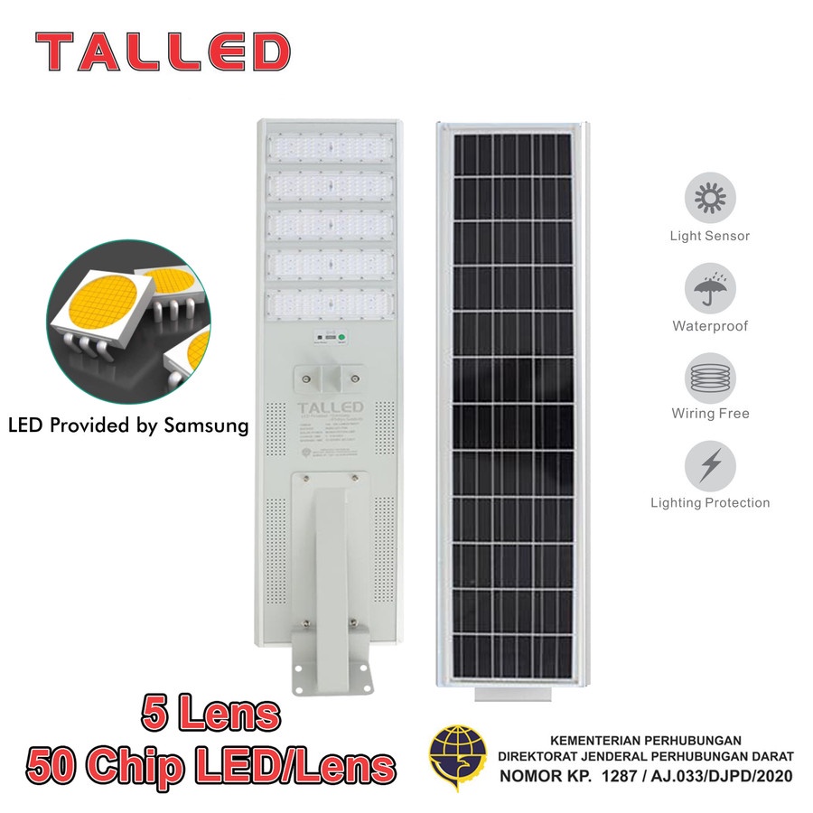 Jual LAMPU JALAN PJU SOLAR CELL TENAGA SURYA TALLED 250W 5 Lensa LED ...