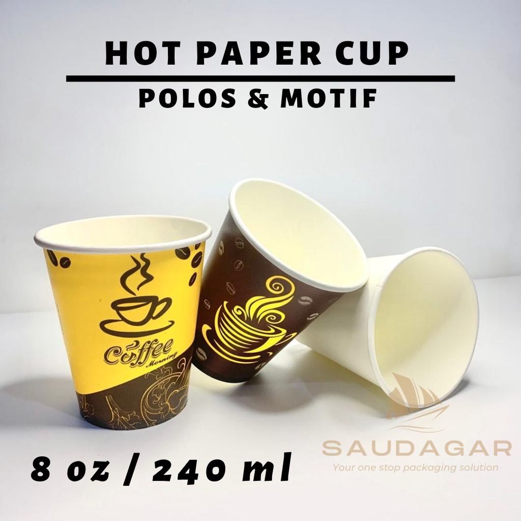Jual Hot Paper Cup Gelas Kertas Minuman Panas Kopi Teh 8 Oz Shopee Indonesia 1095