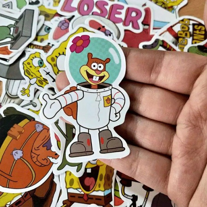 Jual 50 Pcs Sticker Spongebob Squarepants Waterproof - Stiker Anti Air ...