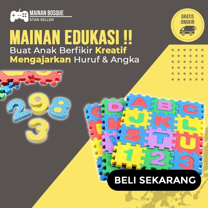 Jual Mainan Puzzle Anak Mainan Puzzle Huruf Angka 36 Pcs | Shopee Indonesia