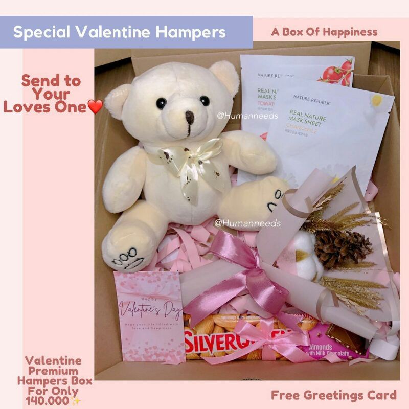 Jual [ready Cek Variasi] T Box Valentine Day 2024 Hampers Kado Free Ucapan Buket 2024