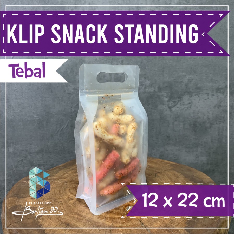 Jual Plastik Klip Snack Standing 12x22 cm / Plastik Snack Kerupuk ...
