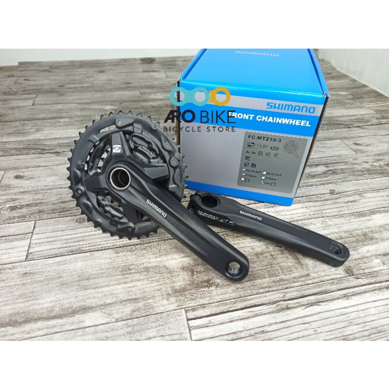 Palancas Shimano Fc-mt210 Hollowtech 40-30-22 Con Cubre Color Negro