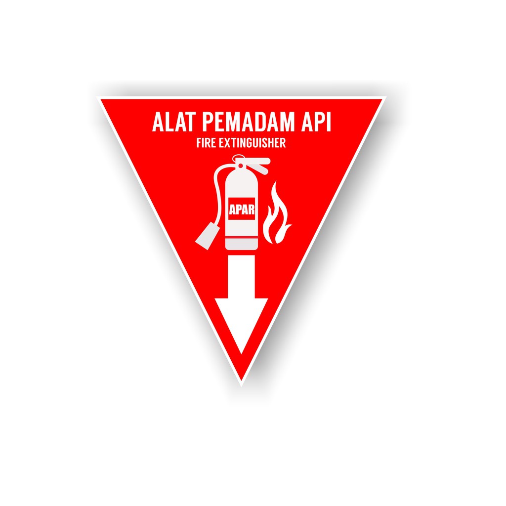 Jual Sticker Waterproof Penunjuk Alat Pemadam Api Apar Segitiga X Cm