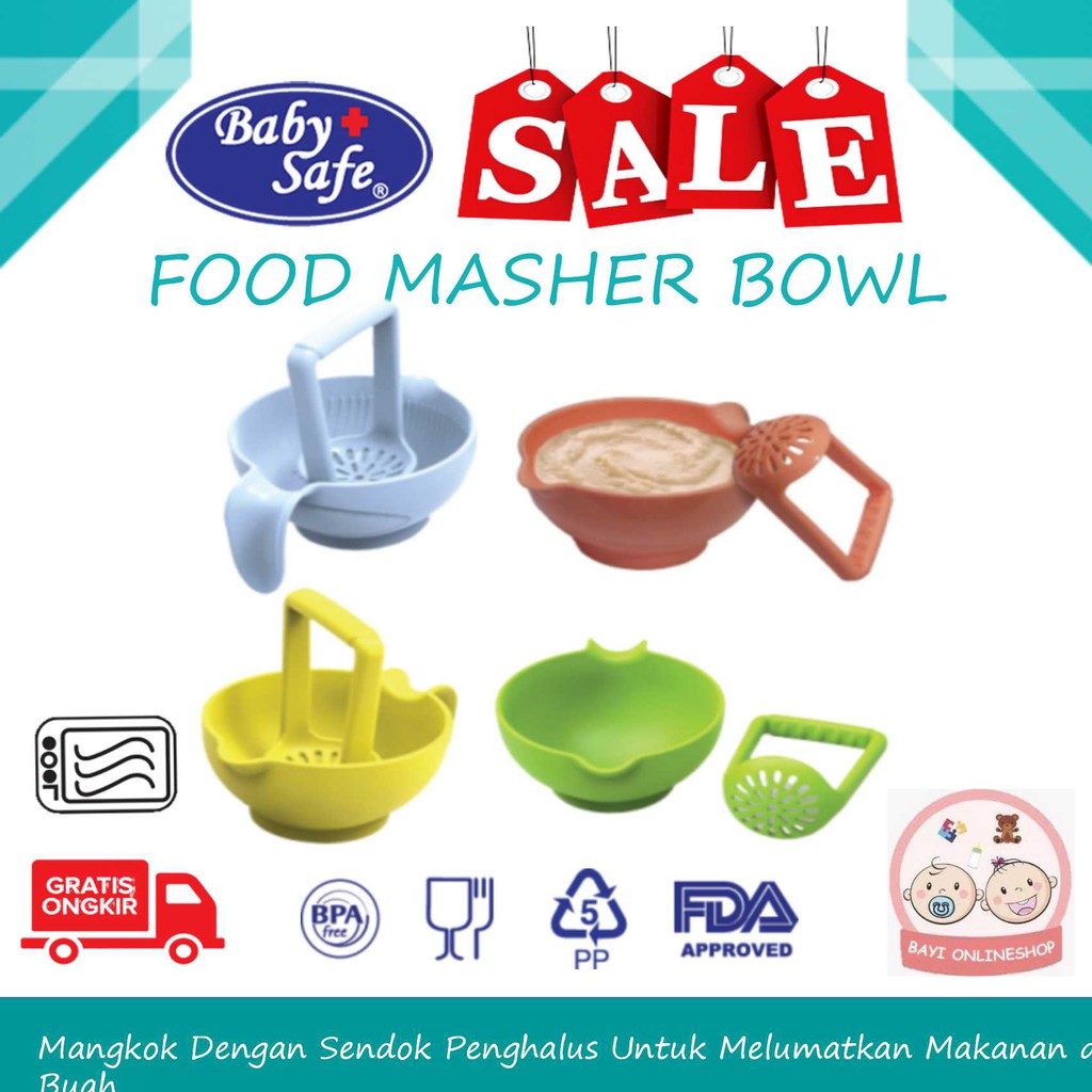 Jual Mangkok Makan Bayi FOOD MAKER Baby Safe Food Masher Bowl Food