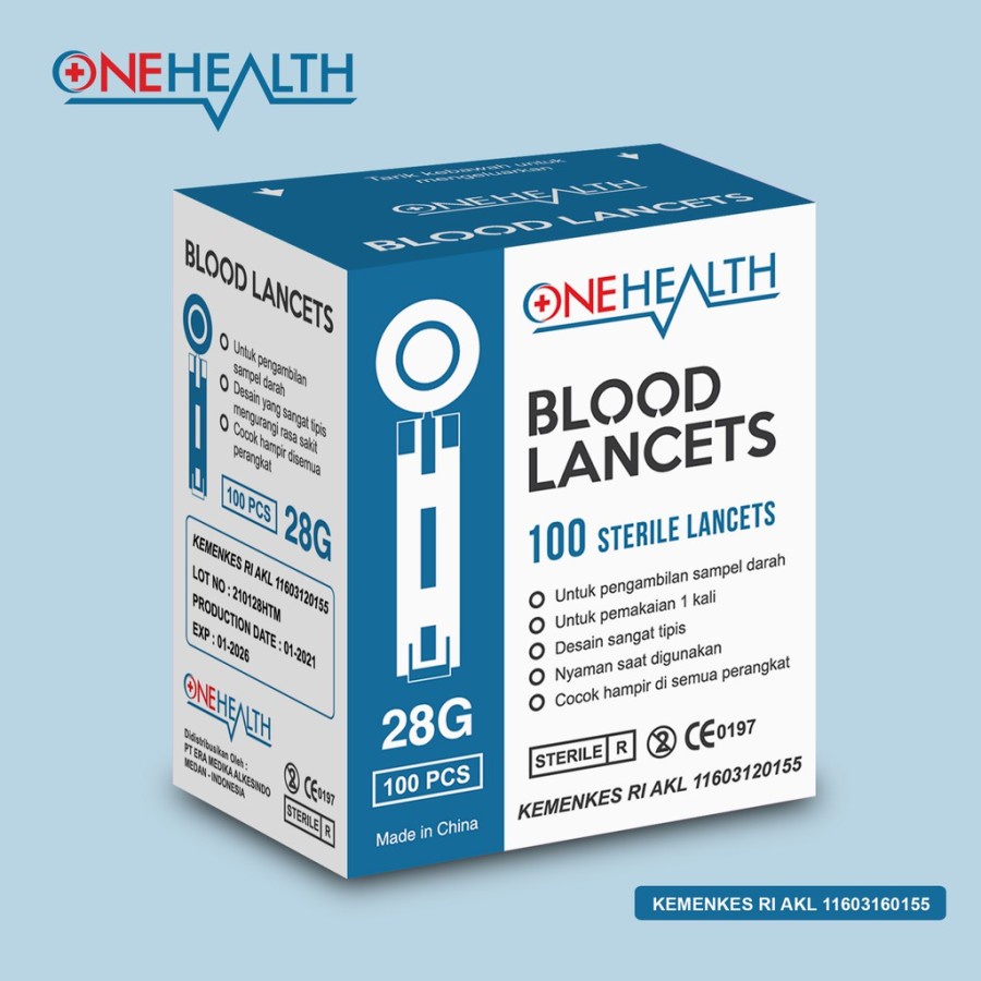 Jual Cod Jarum Blood Lancet lancets 28G Onehealth isi 100 pcs Alat Medis Kesehatan Shopee