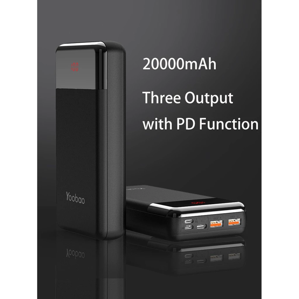 Yoobao Powerbank - PD20 PowerQuick - 20000mAh - 74Wh - Quick Charge 3.0 - Power Delivery 3.0