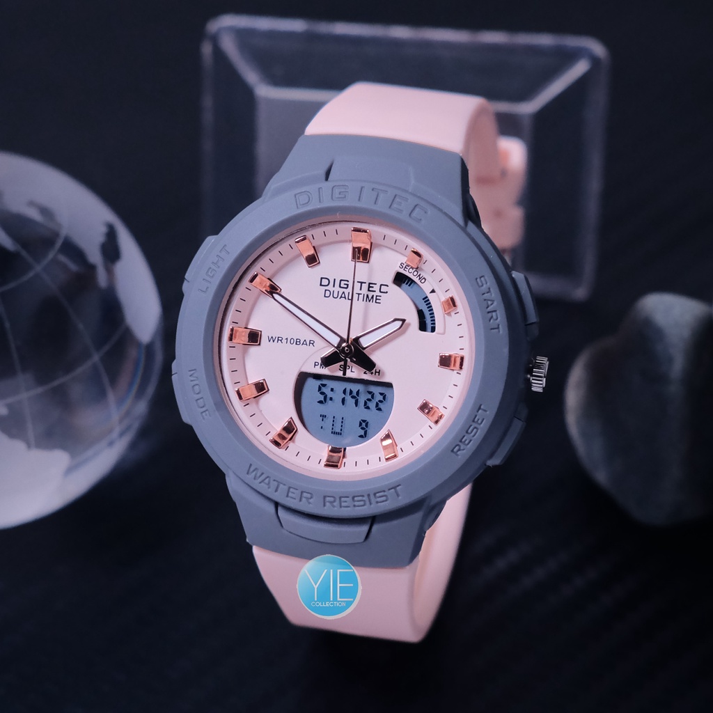 Jual Jam Tangan Wanita Digital Digitec Fashion BDA 4082 T Peach Abu