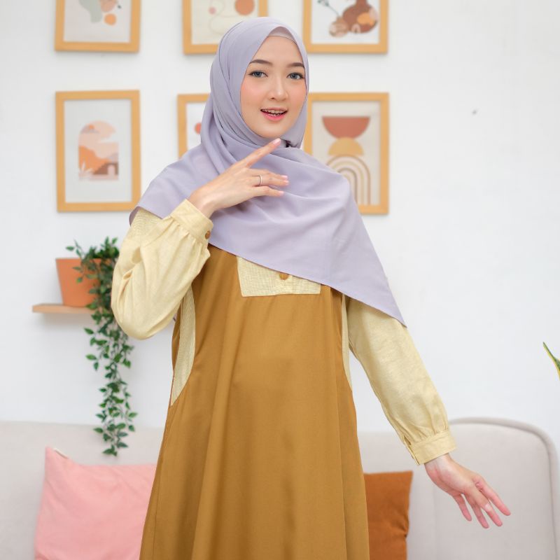 Jual Fifi Dress / Gamis Overall / Overall dress sambung / Gamis busui ...