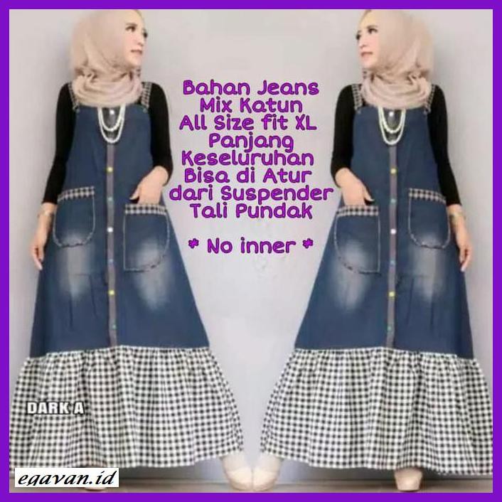 Jual SSERDIXAM- BAJU OVERALL JUMPSUIT DRESS ROK KODOK PANJANG BAHAN ...