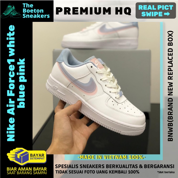 Nike Air Force 1 Low 07 LV8 Double Swoosh White Armory Blue GS