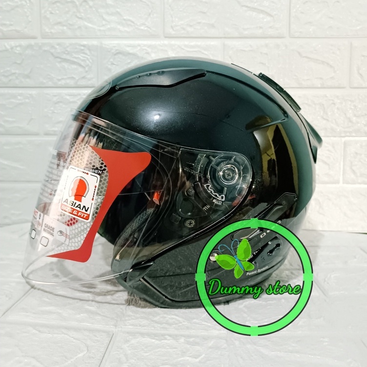 Jual Helm Half Face KYT GALAXY SLIDE FLAT R BLACK GLOSY Shopee Indonesia