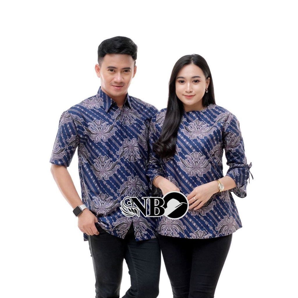 Jual Baju Couple Batik Blus Tangan Serut Batik Cewek Atasan Batik