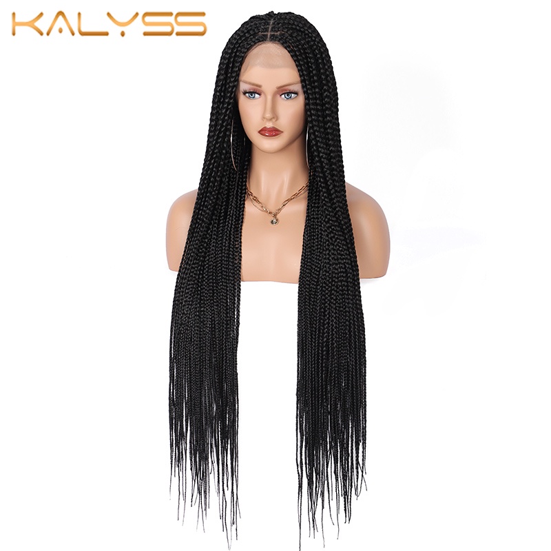 Jual Kalyss 36 Inches Full Lace Front Knotless Box Braided Wigs With ...