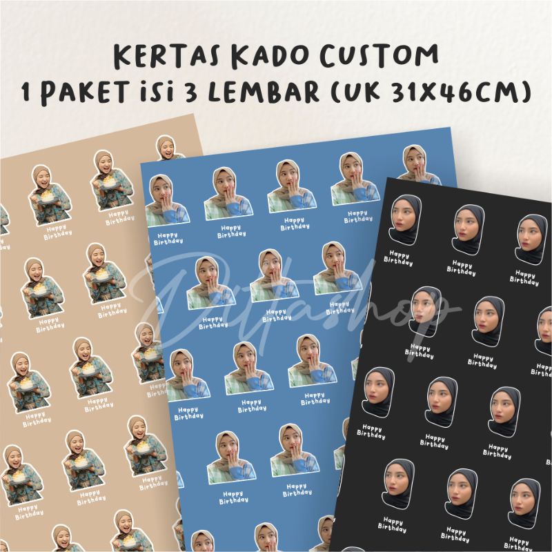 Jual Kertas Kado Custom Isi 3 Lembar Kertas Kado Kertas Kado