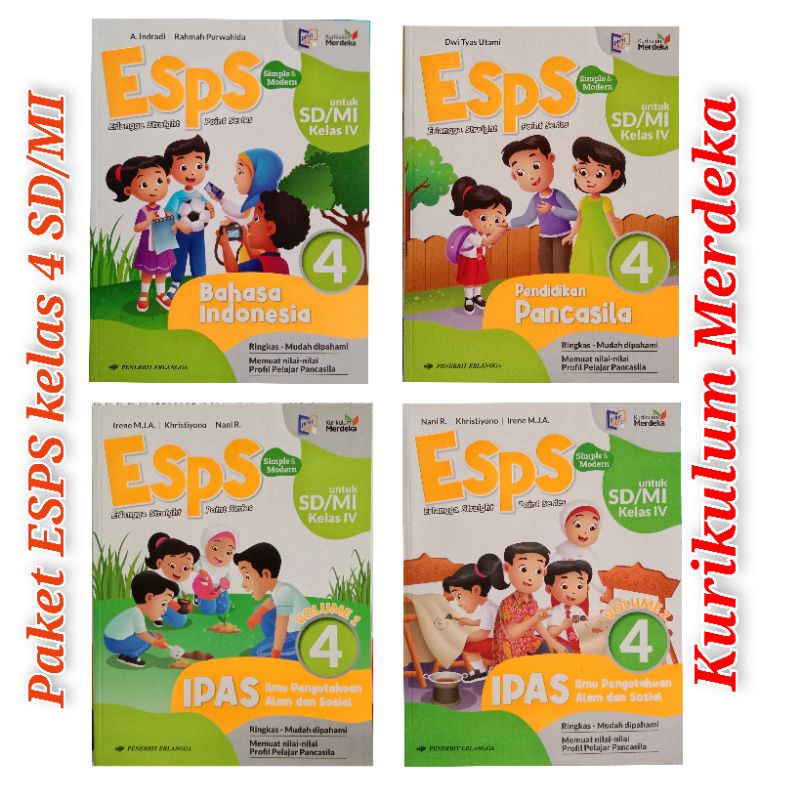 Jual Paket ESPS Kelas 4 SD/MI Kurikulum Merdeka. ESPS IPAS, Bahasa ...