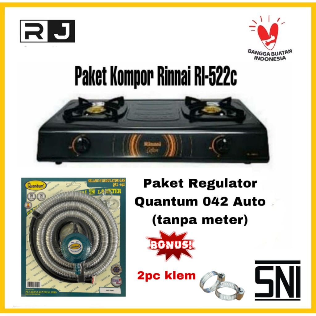 Jual Paket Kompor Gas Rinnai Tungku Ri C Bonus Selang Regulator Quantum Qrl Qrl Qrl