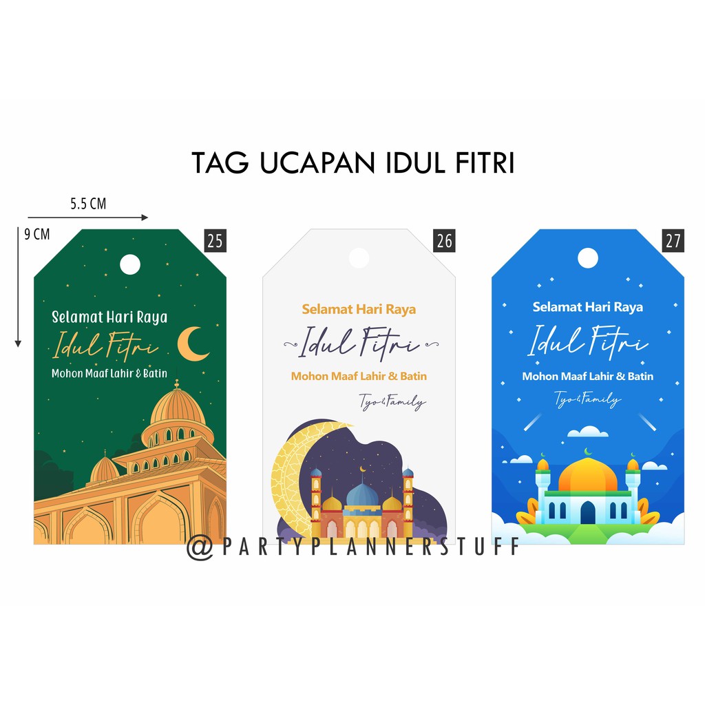 Jual Hangtag Parcel Kartu Ucapan Hampers Lebaran Kartu Ucapan Idul Fitri Tag Souvenir 5676