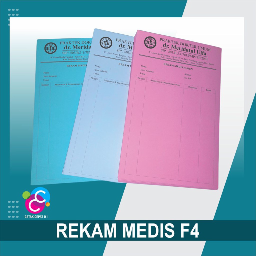 Jual Custom Kartu Rekam Medis Ukuran F4 Kartu Status Pasien Medical Record Shopee Indonesia 