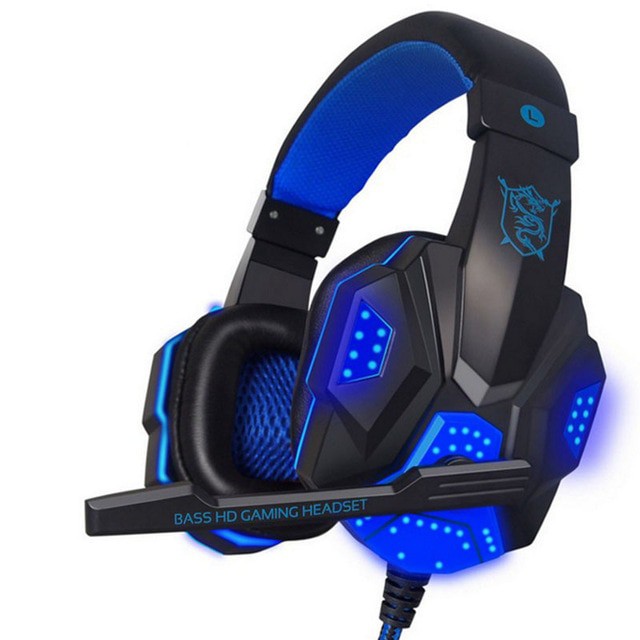 Headphone Gaming HP Murah NDJU Headset Over Ear LED Deep Bass with Mic