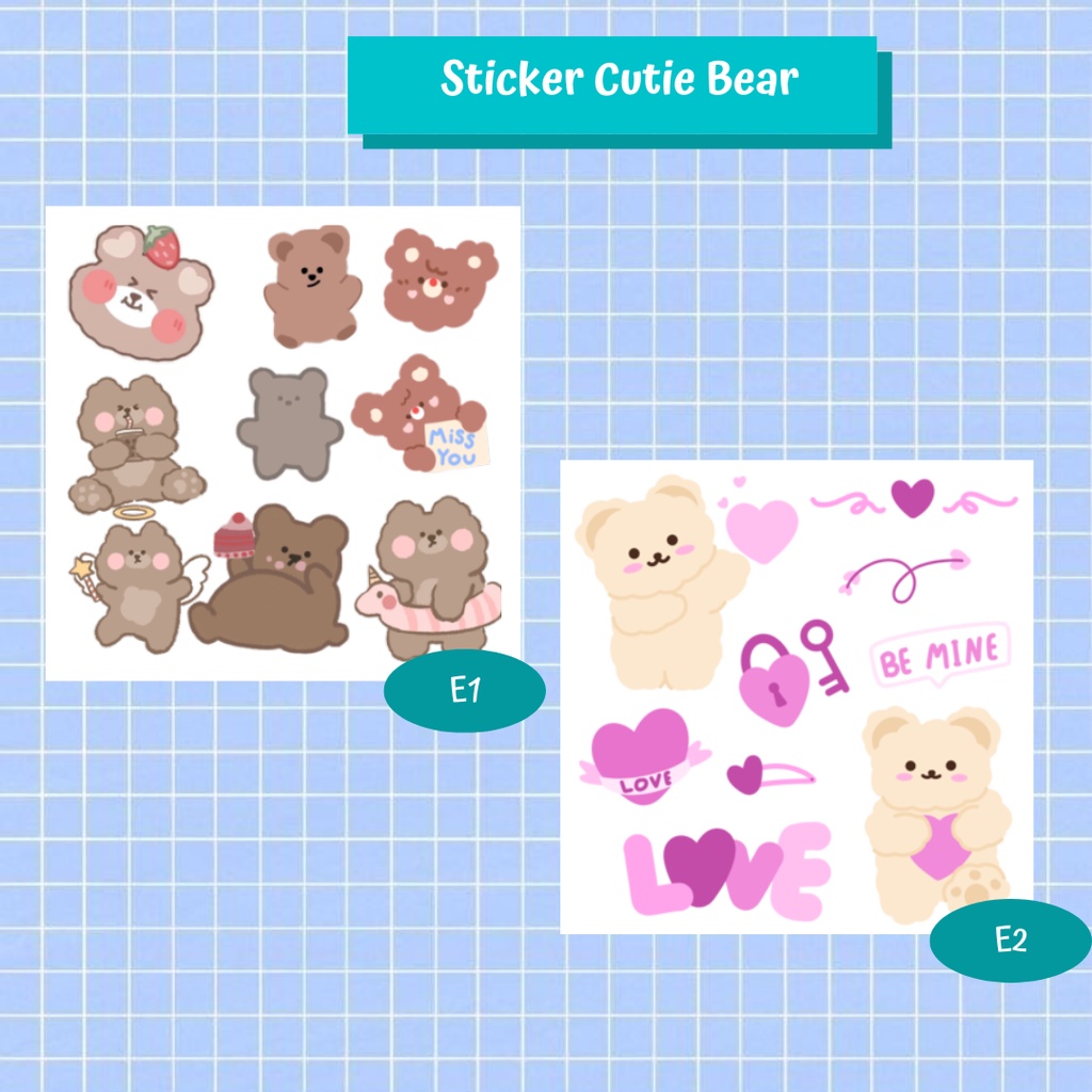Jual Stiker Korea Lucu Coklat /Stiker Cute Beruang Coklat/ Sticker Cute ...