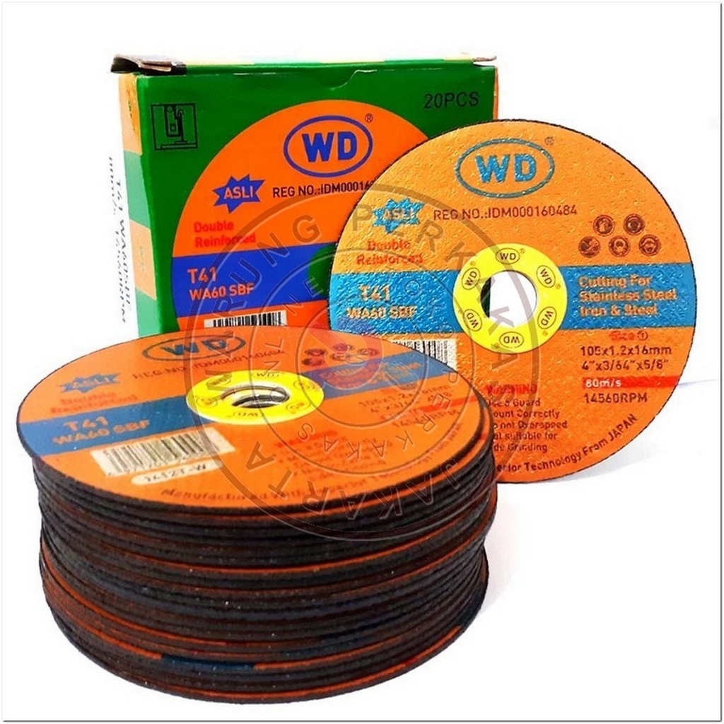 Jual 1 Kotak WD 20pcs Cutting Wheel For Steel 4x1 - Batu Potong Besi ...