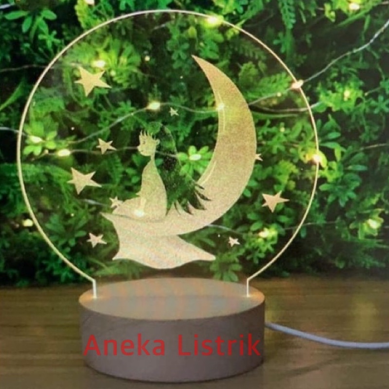 Jual LAMPU HIAS LED 3D / LAMPU TIDUR HIAS DIMENSI 3 WARNA PUTIH KUNING