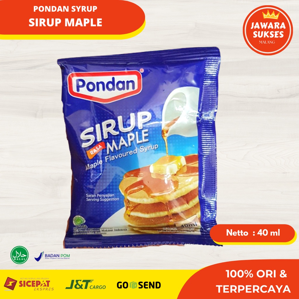 Jual Pondan Sirup Maple 40ml Topping Pancake Roti Halal Shopee