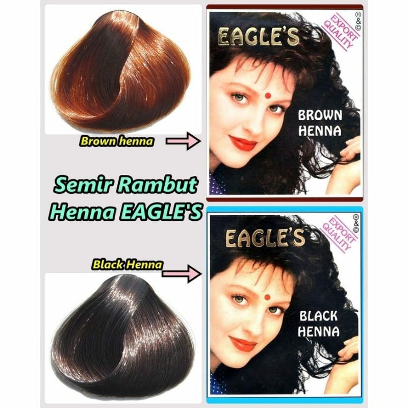 Jual Henna Eagle Black Brown Semir Rambut Henna Alami Original Shopee Indonesia