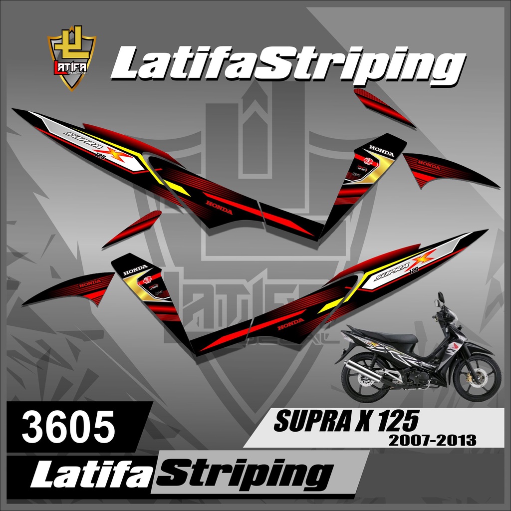 Jual 3605 Stiker Striping Motor Supra X 125 Semifull Stiker Motor