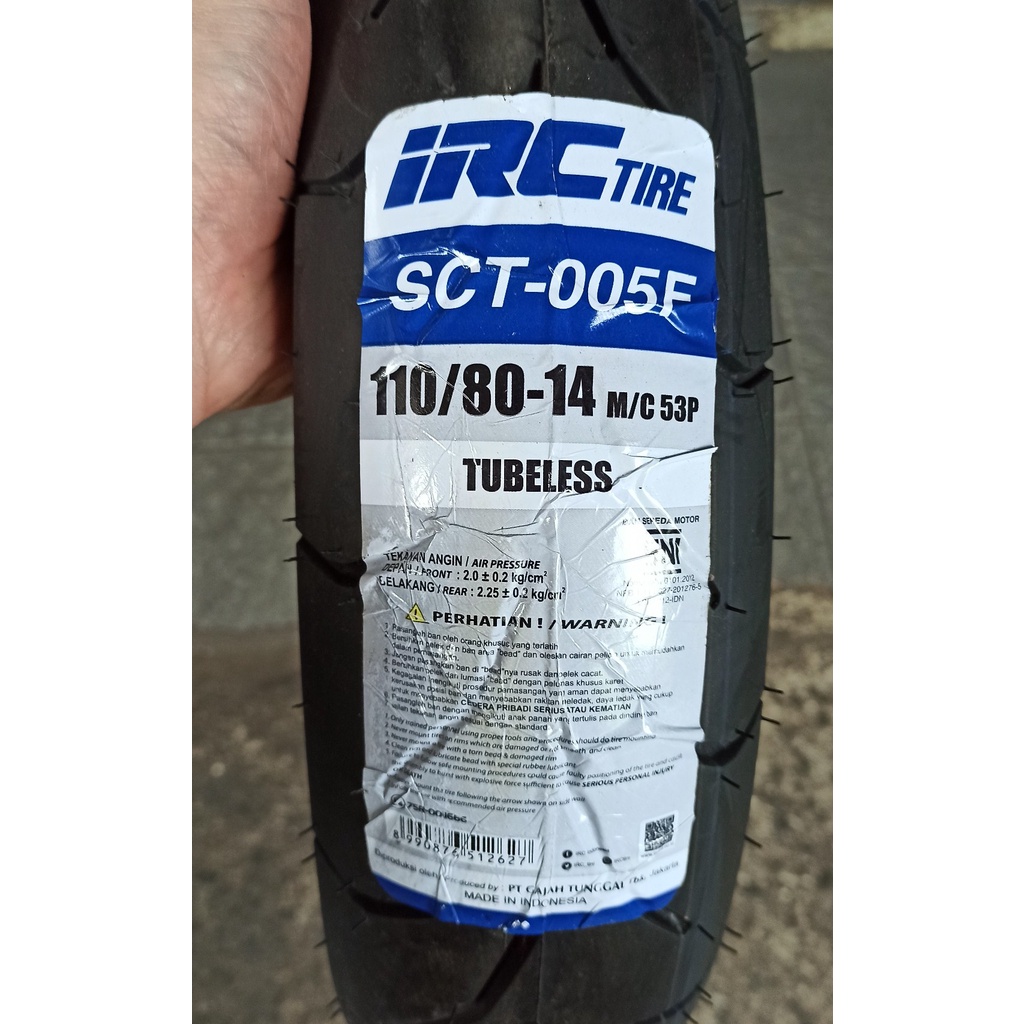 Jual IRC SCT 005 F ( SCT005 F ) ukuran 110/80-14 Ban Motor Matic ...