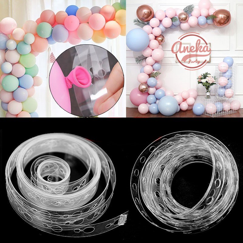 Jual chain balon dekor / kait balon Stripe Tape Balon Dekorasi / Strip