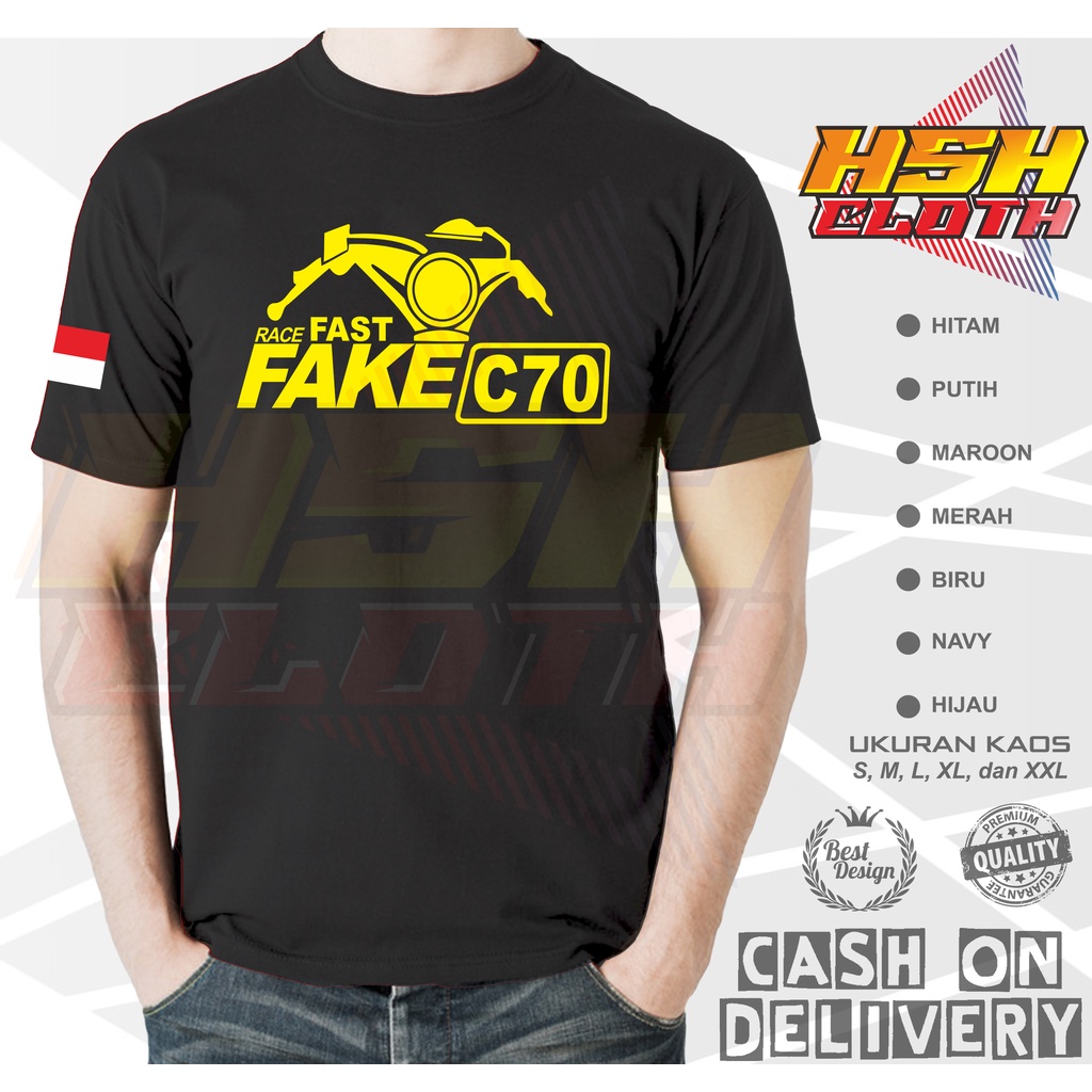 Jual Baju Kaos Distro Fake C70 Race Fast Otomotif Bisa Custom ...