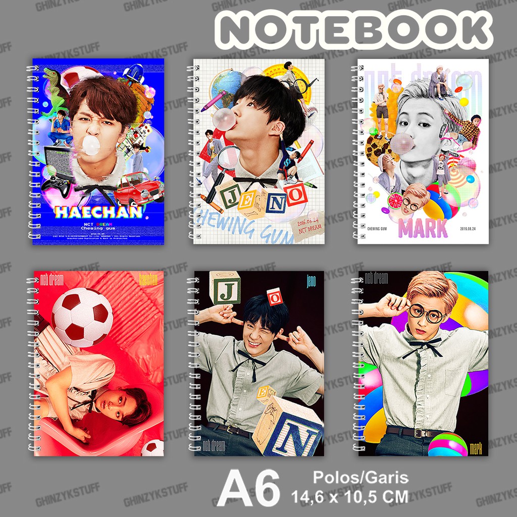 Jual Notebook KPOP A6 14,5 cm x 10,5cm NCT Dream Chewing Gum | Shopee ...