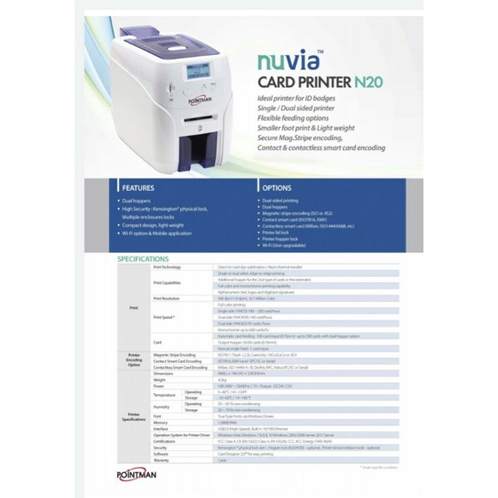 Jual Mesin Cetak ID Card Pointman Nuvia N20 Free Ribbon Warna Dan Kartu ...