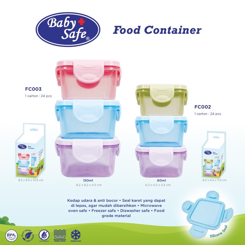 Jual Baby Safe FC002 FC003 Food Container 60 ml 150 ml Kontainer