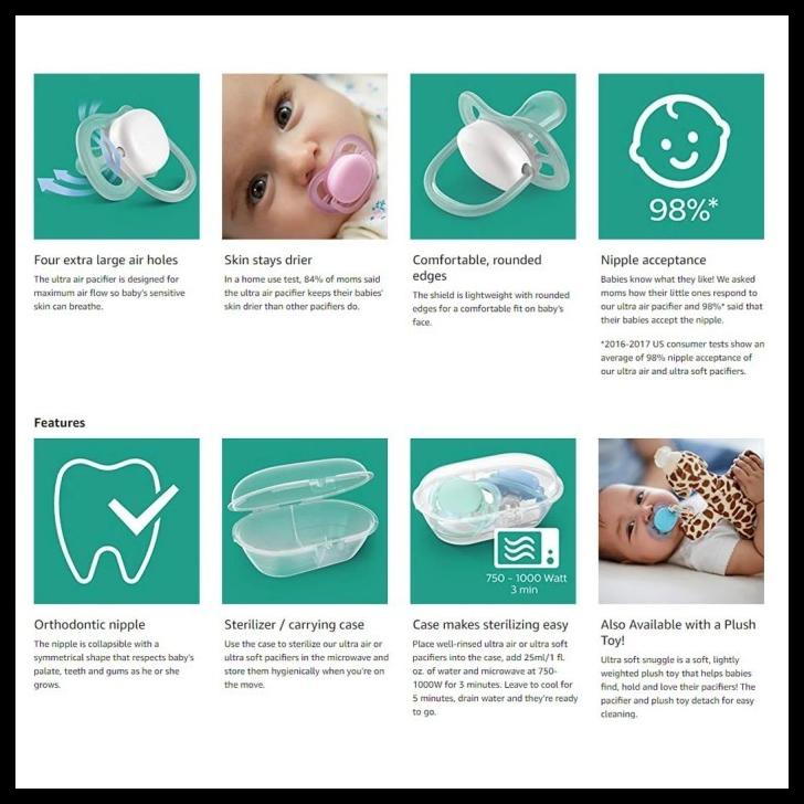 Jual Philips Avent Ultra Air Night Time Orthodontic Pacifier Empeng