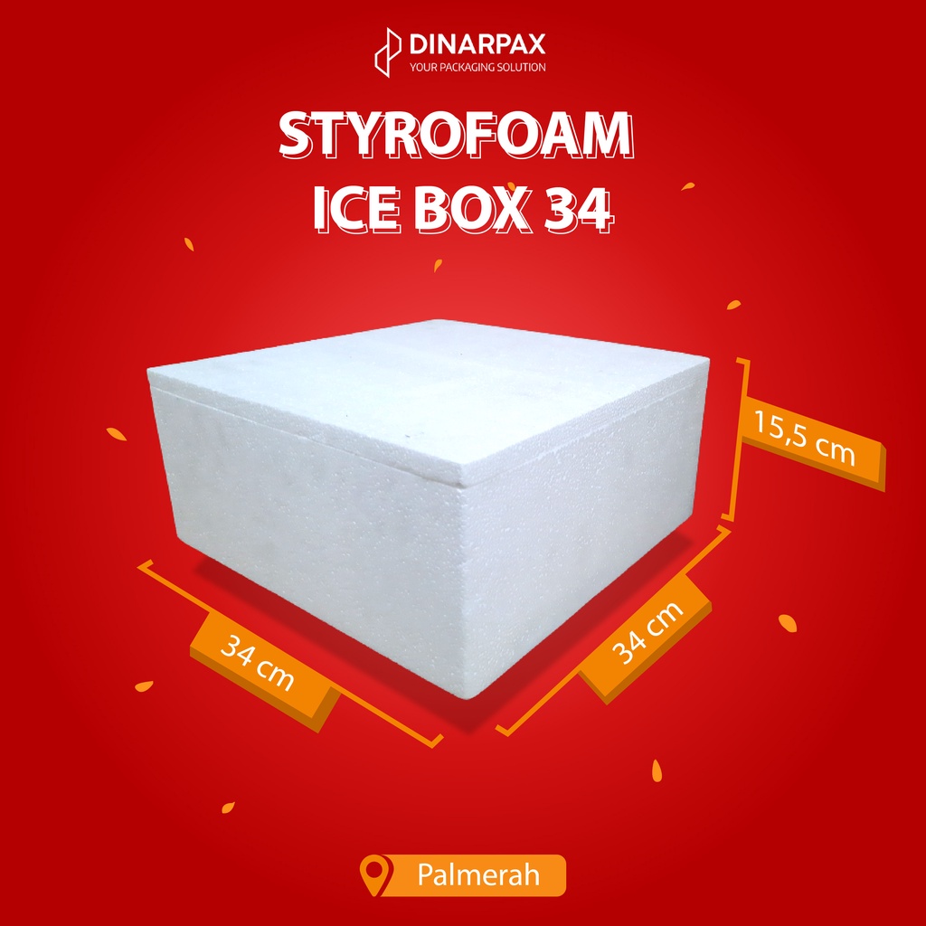 Jual STYROFOAM ICE BOX 1 (34 X 34 X 15,5 CM) / DINARBOX / COOLER BOX ...